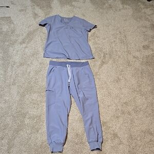 Figs Womens Scrub Set in Light Blue